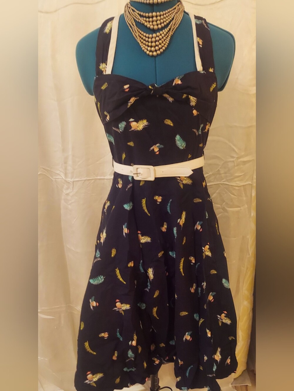 Modcloth 1950's Retro Tiki Bar Cocktail Cotton Sundress